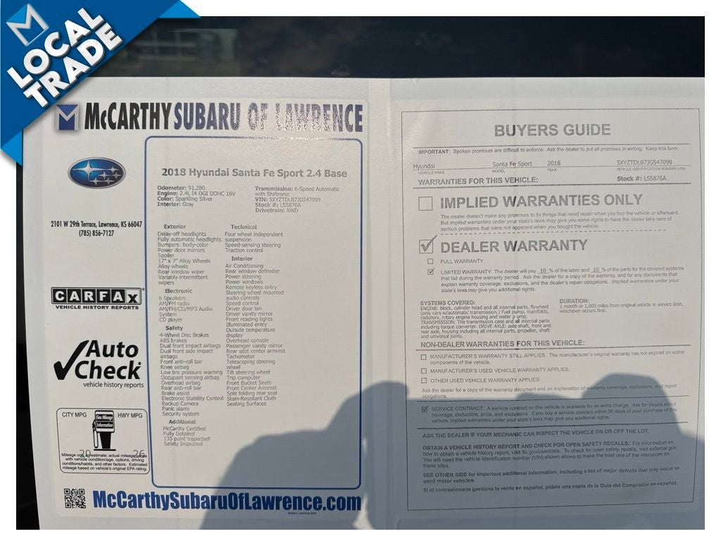 2018 Hyundai SANTA FE SPORT 2.4 Base
