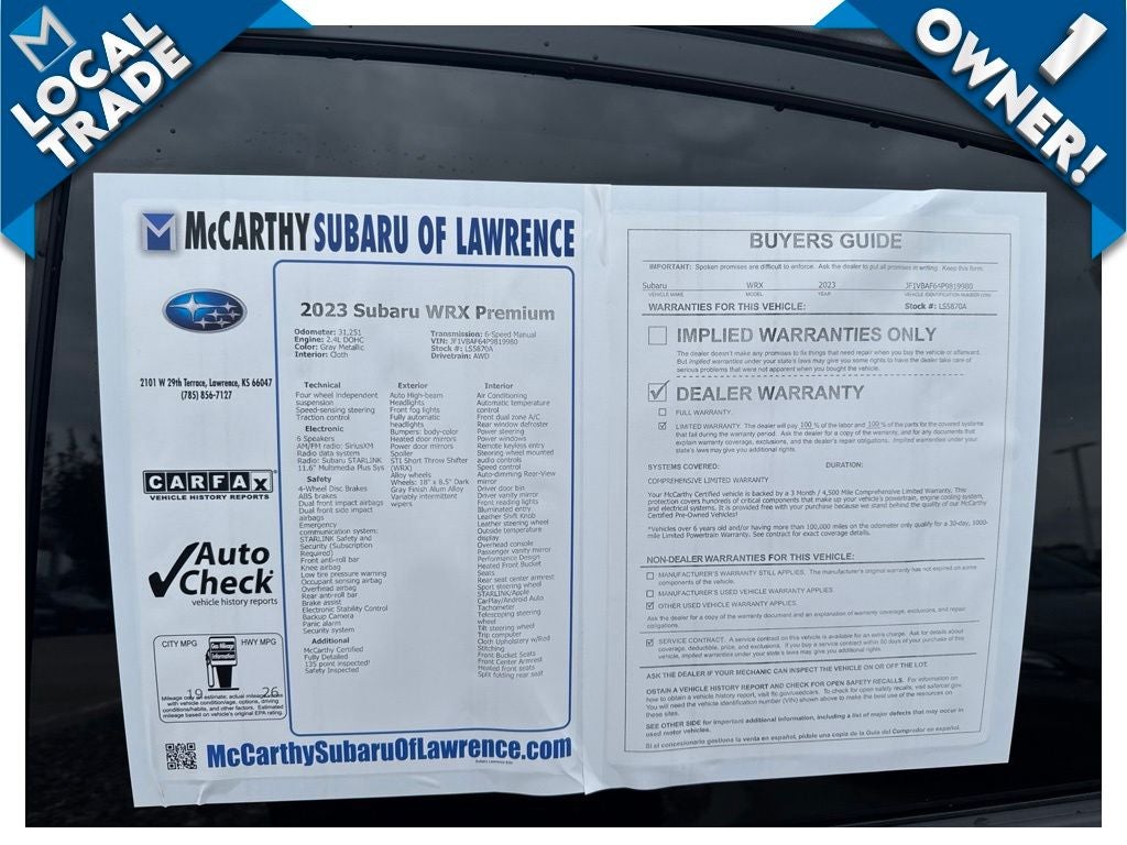 2023 Subaru WRX Premium