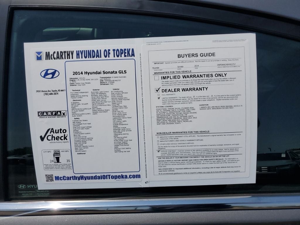 2014 Hyundai SONATA GLS