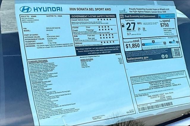 2026 Hyundai SONATA SEL Sport