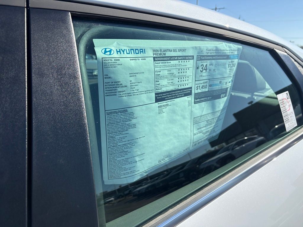 2026 Hyundai ELANTRA SEL Sport Premium
